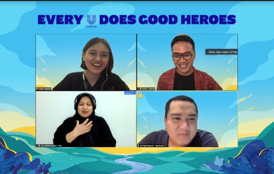 Dalam rangkaian program mentoring Every U Does Good Heroes serial The Journey, Unilever Indonesia menghadirkan Helga Angelina, seorang sociopreneur yang aktif menyuarakan tentang gaya hidup sehat dan ramah lingkungan untuk berbagi ilmu mengenai Strategic Thinking and Sustainable Business kepada para 100 peserta terpilih.