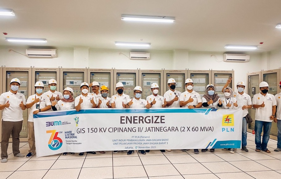 PLN UIP JBB melalui Unit Pelaksana Proyek Jawa Bagian Barat 3 melakukan energize pada proyek Saluran Kabel Tegangan Tinggi (SKTT) 150 kV Pulogadung II-Cipinang II, Selasa 16 November 2021.