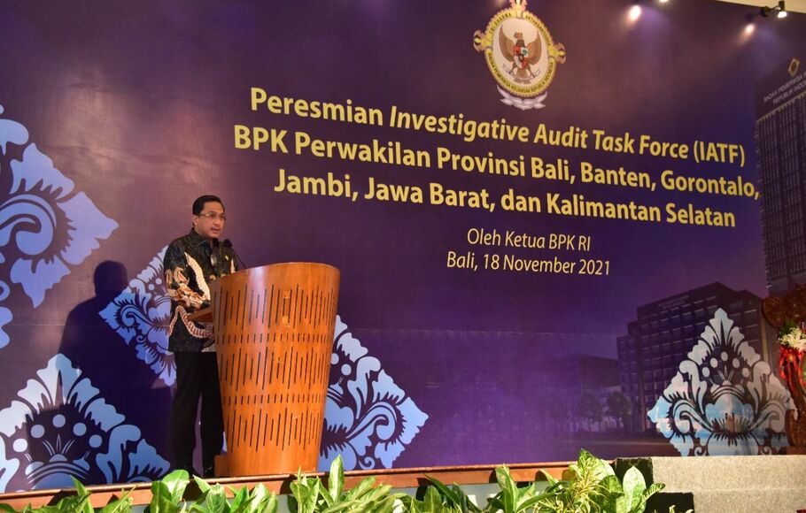 Ketua BPK Agung Firman Sampurna meresmikan Investigative Audit Task Force (IATF) di Bali, Kamis 18 November 2021.