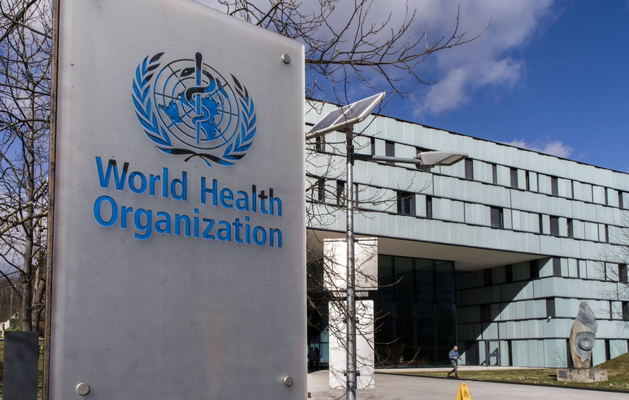 Gedung kantor pusat Organisasi Kesehatan Dunia di Jenewa, Swiss.