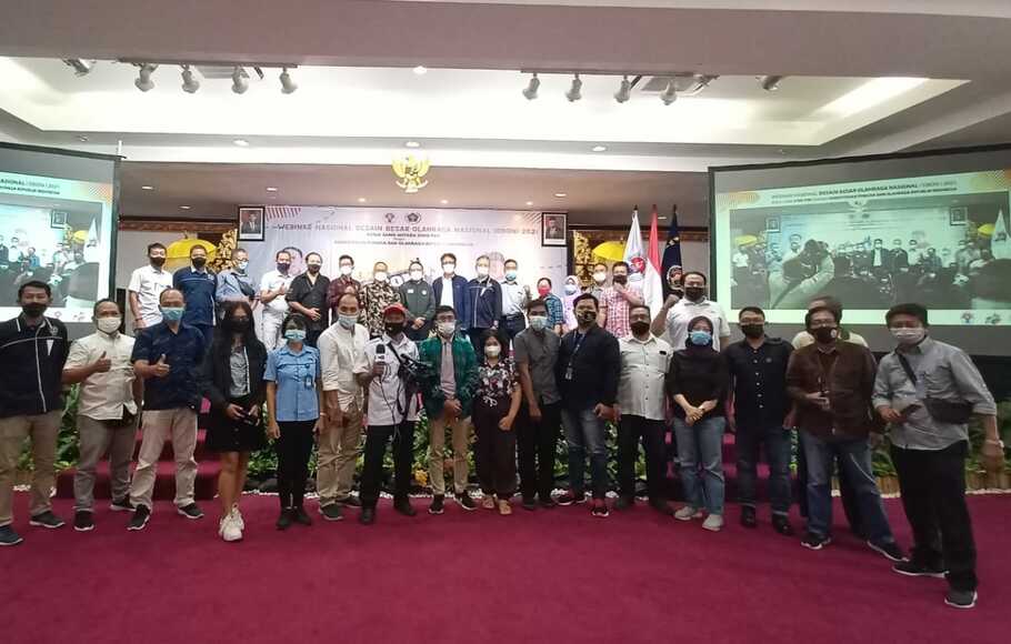 Menpora Zainudin Amali di acara Webinar Nasional Hybrid DBON 2021, Rabu 1 Desember 2021 di Grand Inna Sanur, Bali.