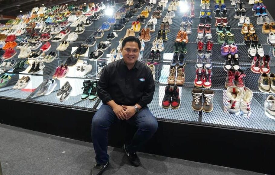 Menteri Badan Usaha Milik Negara (BUMN) Erick Thohir mendukung penuh penyelenggaraan Urban Sneaker Society (USS) di Jakarta Convention Center, Senayan, Jakarta, Jumat, 4 Desember 2021.
