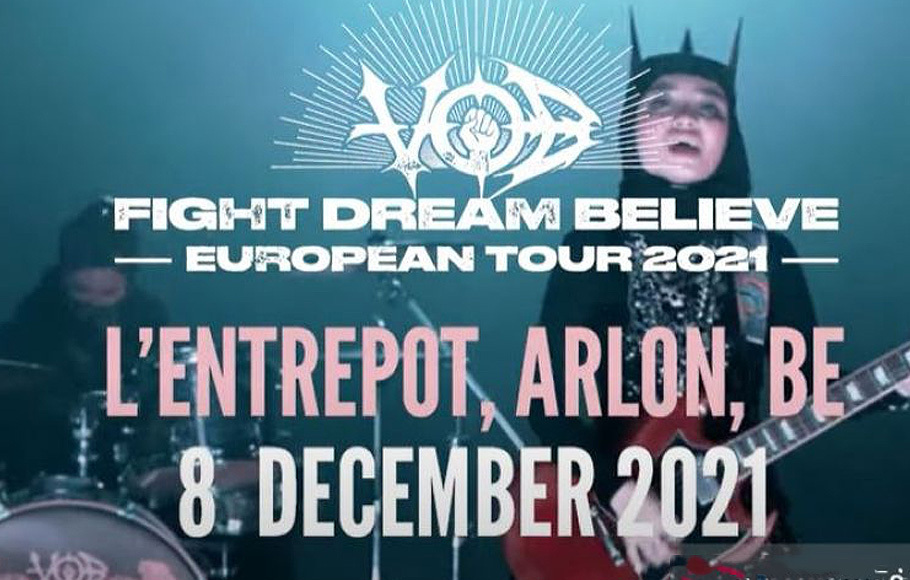 Tangkapan layar jadwal tour konser band metal Voice of Baceprot (VoB) di eropa lewat akun sosial media resmi VoB di Jakarta, Selasa, 7 Desember 2021.