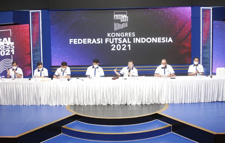 Kongres Federasi Futsal Indonesia 2021 di MNC Conference Hall, Kebon Sirih, Jakarta Pusat, Kamis, 9 Desember 2021.