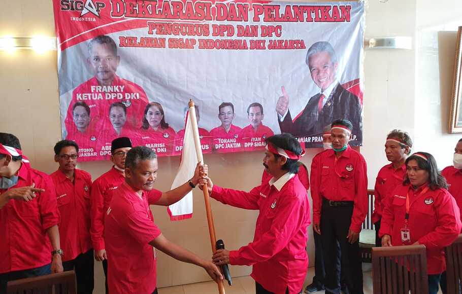 Pelantikan pengurus relawan Siap Ganjar Presiden Indonesia atau Sigap untuk wilayah DKI Jakarta.