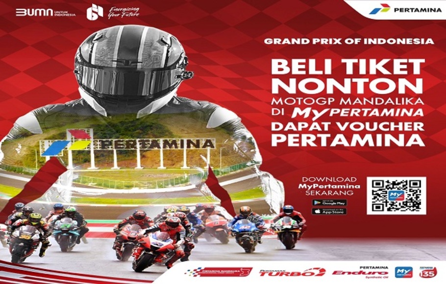 Tiket MotoGP 2022 Seri Mandalika tersedia di MyPertamina.
