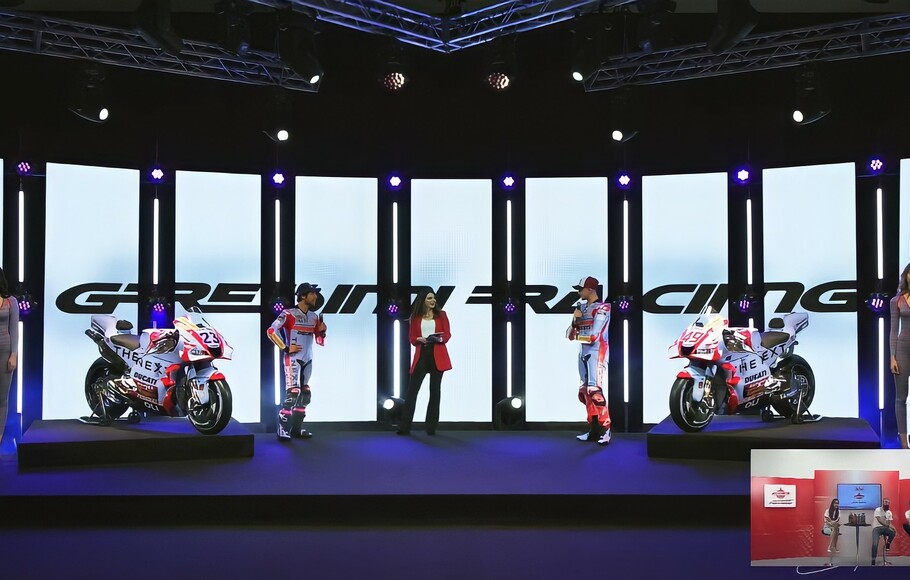 Peluncuran Tim Gresini Racing dengan pembalapnya, Enea Bastianini dan Fabio Di Giannantonio, yang akan beraksi di MotoGP 2022. Peluncuran disiarkan langsung Federal Oil, Sabtu, 15 Januari 2022. 