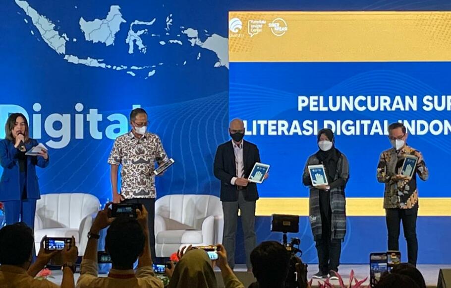 Peluncuran Indeks Literasi Digital 2021 di Jakarta, Kamis, 20 Januari 2022.