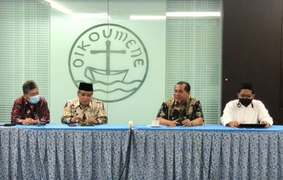Silaturahmi LPOI dan LPOK dengan Direktur Pencegahan Badan Nasional Penanggulangan Terorisme (BNPT) Brigjen Pol R Ahmad Nurwakhid di Gedung PGI Jakarta, Jumat 21 Januari 2022.