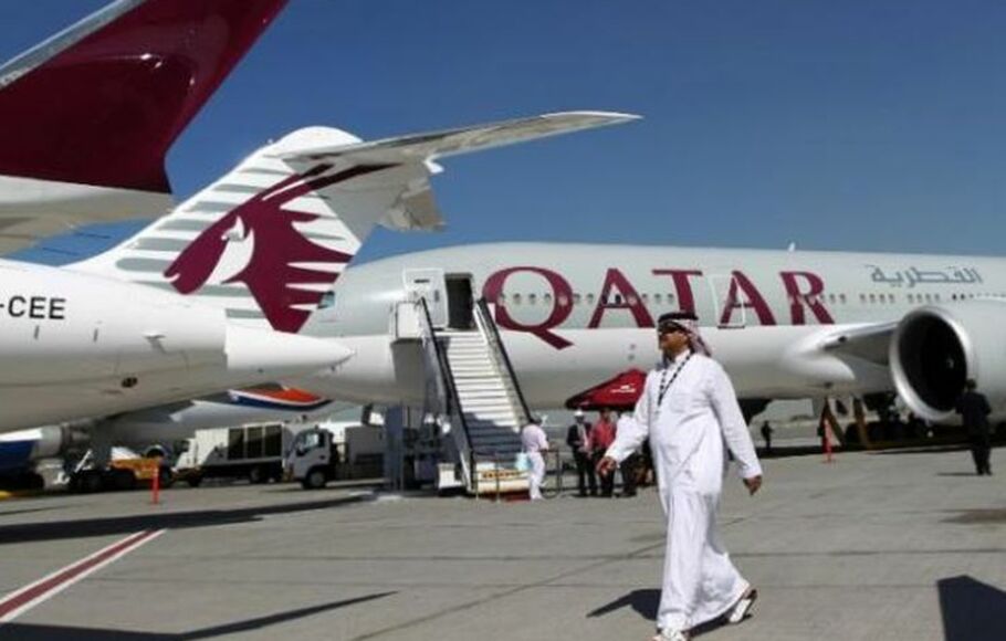 Pesawat maskapai Qatar Airways