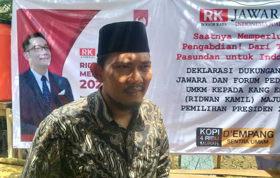 Ketua Relawan Jawara, Esha Prihanjaya mendukung Gubernur Jawa Barat Ridwan Kamil atau Kang Emil dalam Pilpres 2024, Minggu, 23 Januari 2022. 