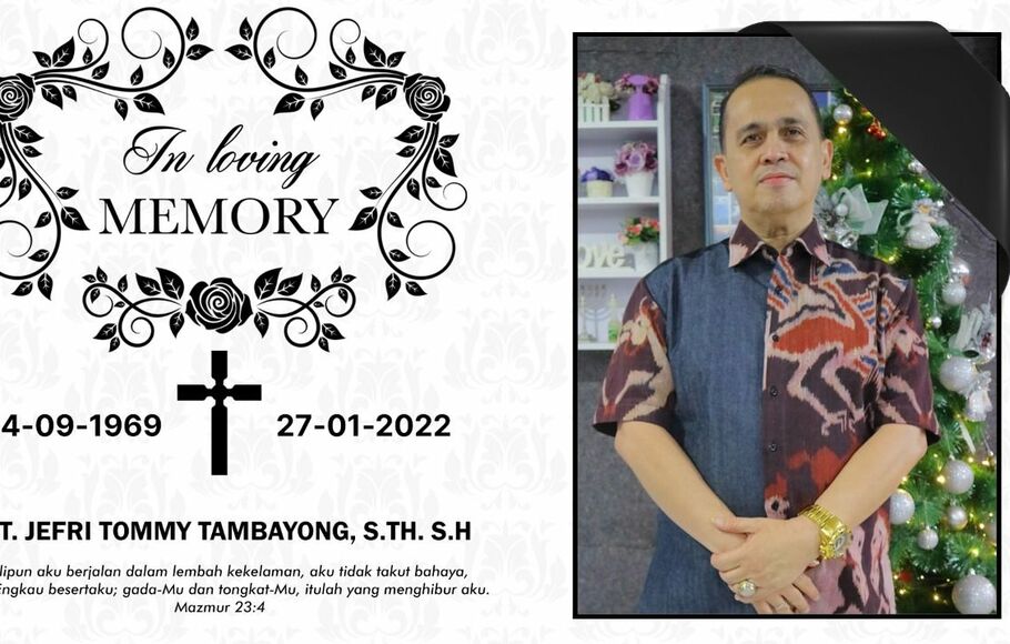 Pdt Jefri Tommy Tambayong meninggal dunia pada Kamis, 27 Januari 2021 sekitar pukul 10.37 WIB. 