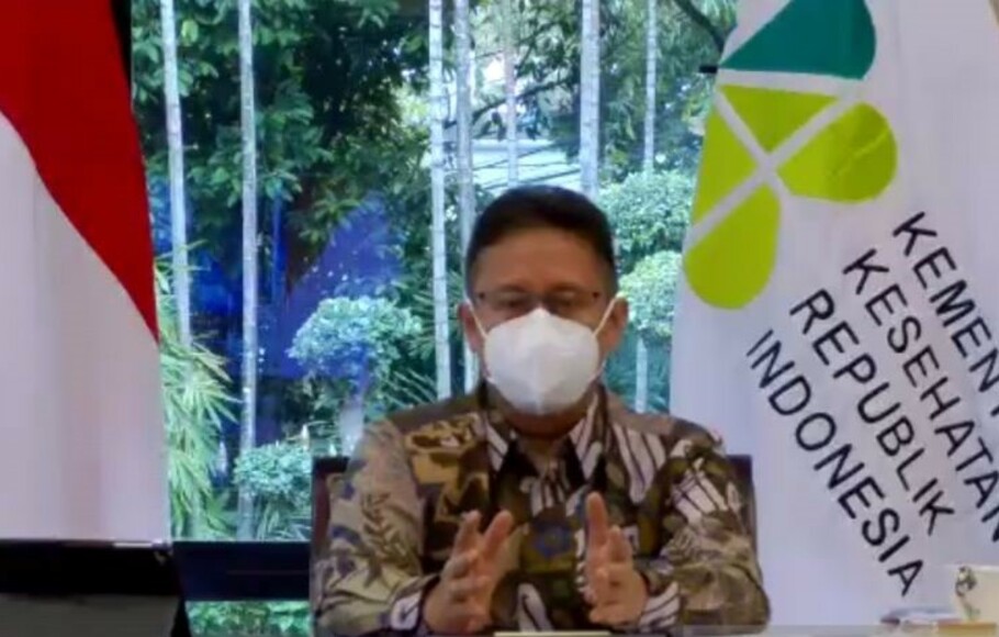 Tangkapan layar Menteri Kesehatan Budi Gunadi Sadikin saat menyampaikan keterangan pers terkait Omicron yang diikuti dari Zoom di Jakarta, Kamis, 27 Januari 2022. 

