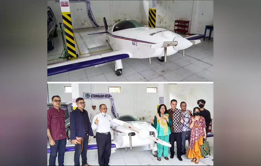 Dirjen Pendidikan Vokasi Kemendikbudristek Wikan Sakarinto menghibahkan pesawat terbang KR-02 kepada SMK Muhammadiyah 2 Salam, Magelang, Jawa Tengah.