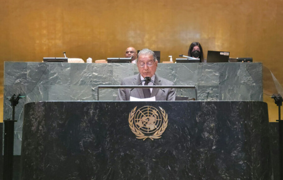 Duta Besar Munir Akram, Wakil Tetap Pakistan untuk PBB, menyampaikan Pernyataan Pendahuluan tentang Resolusi 