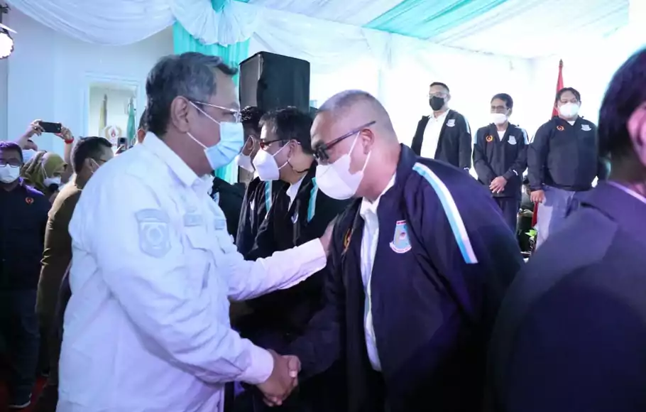 Pelantikan pengurus KONI Tangerang Selatan (Tangsel) masa bakti 2021-2025, Selasa 15 Maret 2022.