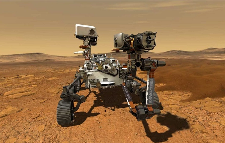 Wahana antariksa Rover Perseverance di Planet Mars.