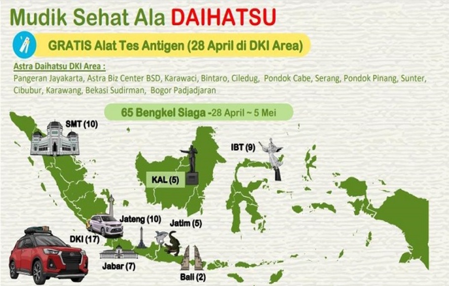 Daihatsu menggelar sejumlah program menarik dalam rangka menyambut libur Lebaran Hari Raya Idulfitri 1443 H.