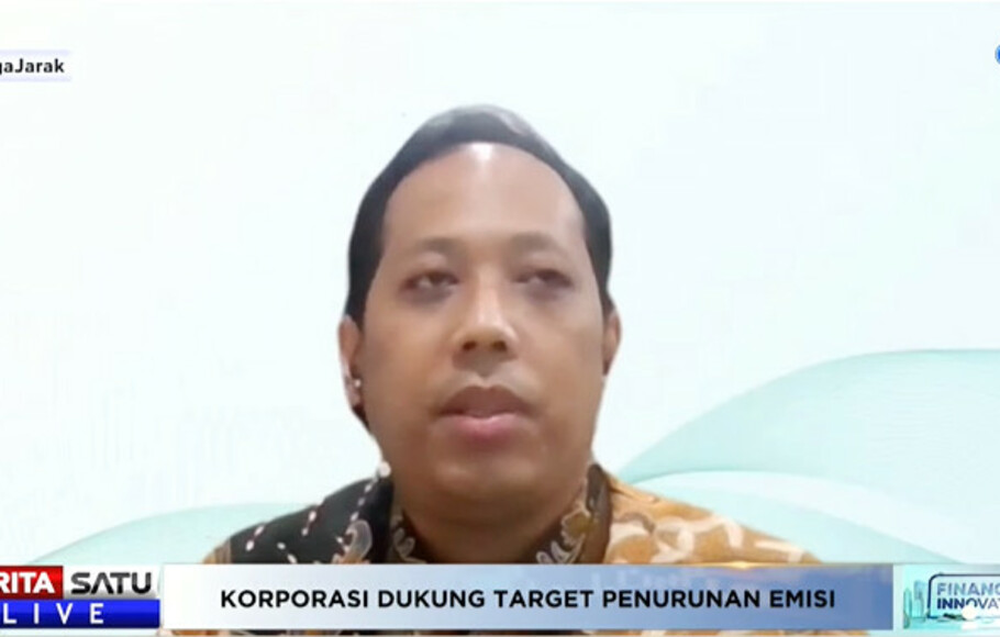 Kepala Divisi Pengembangan Bisnis PT Bursa Efek Indonesia (BEI), Ignatius Denny Wicaksono, dalam diskusi “Menagih Komitmen Korporasi Mendukung Target Penurunan Emisi 29% Tahun 2030” yang digelar Beritasatu Media Holdings, 22 April 2022. 
