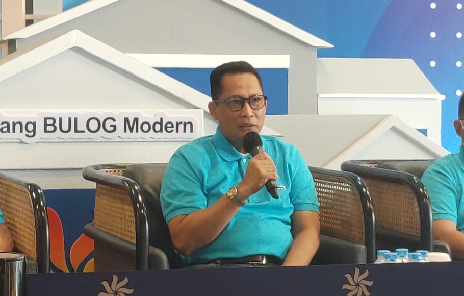 Direktur Utama Perum Bulog Budi Waseso atau Buwas dalam konferensi pers di kantor pusat Perum Bulog, Jakarta, Selasa, 10 Mei 2022.
