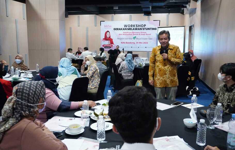 Workshop Gerakan Melawan Stunting yang diikuti 16 organisasi kemasyarakatan (ormas) dan komunitas sosial, yang dilaksanakan di Kota Bandung, Jawa Barat, Jumat, 20 Mei 2022.