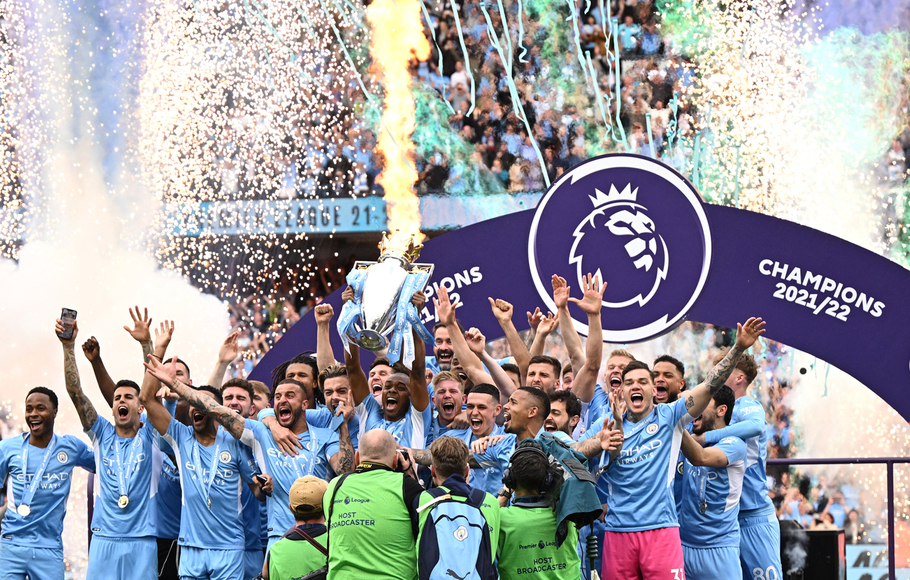 Manchester City juara English Premier League musim 2021/2022, Senin, 23 Mei 2022 dini hari WIB.