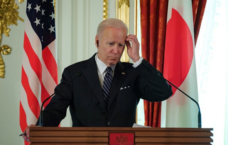 Presiden AS Joe Biden menghadiri konferensi pers dengan Perdana Menteri Jepang Fumio Kishida di Akasaka Palace State Guest House di Tokyo pada 23 Mei 2022.