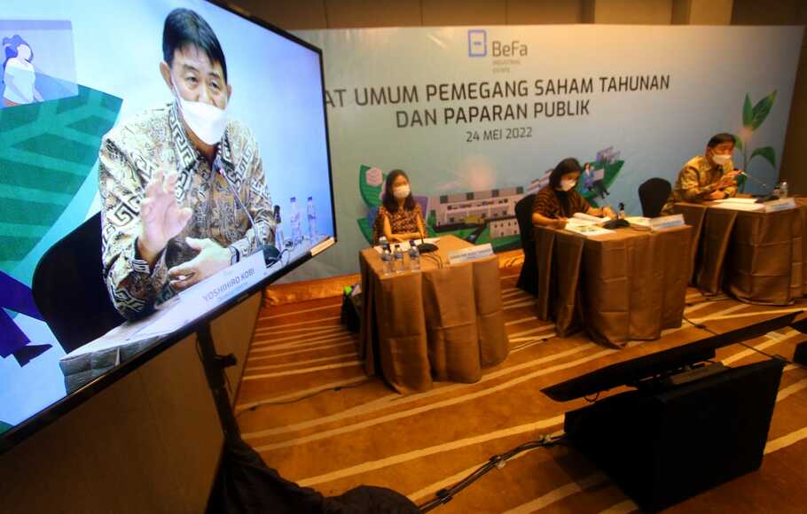 PT Bekasi Fajar Industrial Estate Tbk (BeFa) menggelar Rapat Umum Pemegang Saham Tahunan (RUPST) di Hotel Enso, Bekasi, Selasa, 24 Mei 2022.