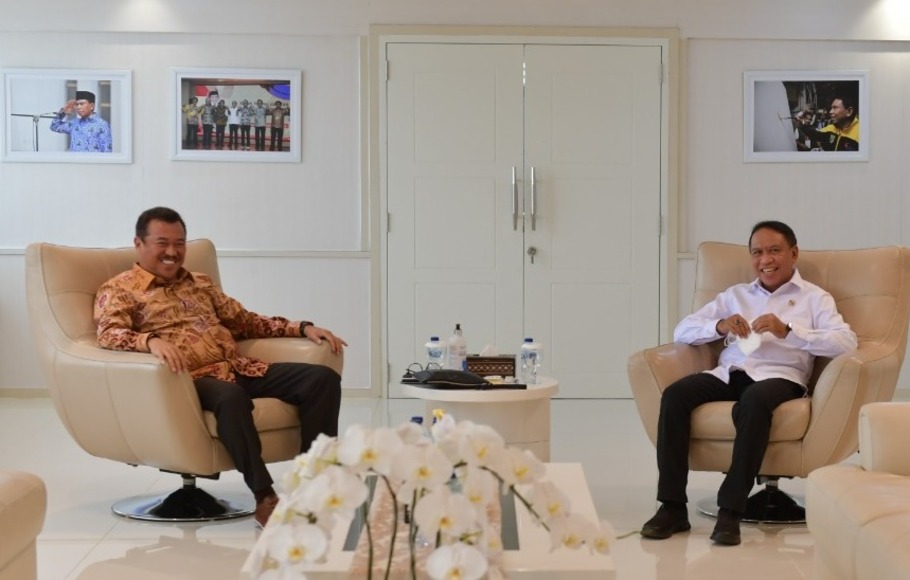 Menteri Pemuda dan Olahraga Republik Indonesia (Menpora) Zainudin Amali melakukan pertemuan dengan Duta Besar RI untuk Republik Portugal, Rudy Alfonso, Rabu pagi, 25 Mei 2022.
