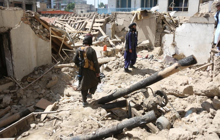 Lokasi ledakan di Kabul, Afghanistan pada Selasa 24 Mei 2022. Saksi mata yang menolak disebutkan namanya mengatakan bahwa ledakan itu terjadi di dekat sebuah kelas siswa di daerah Dasht-e-Barchi, pinggiran Distrik Polisi 18 sekitar tengah hari.
