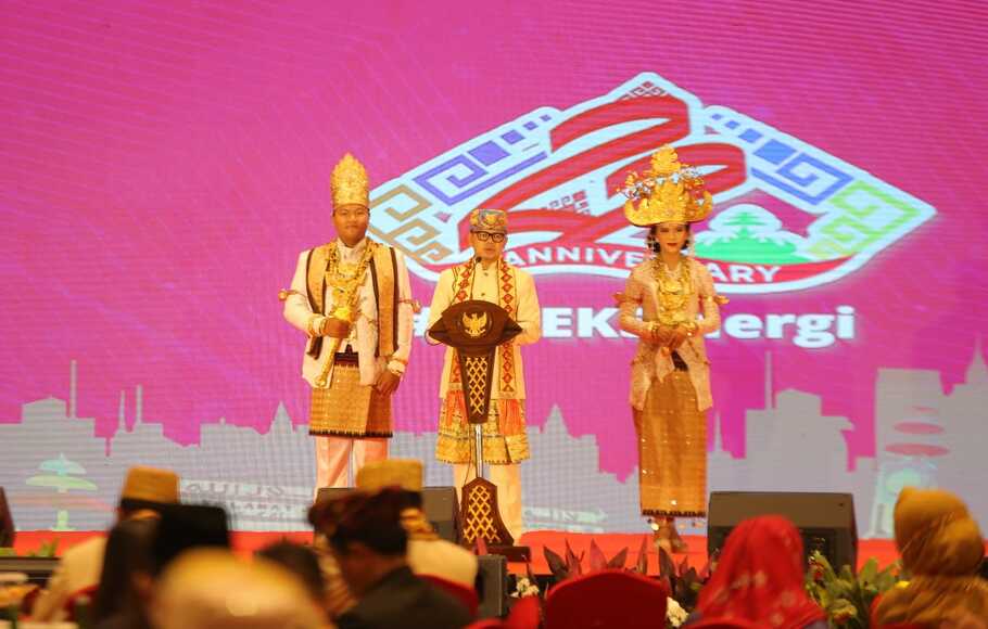 Ketua Apeksi yang juga Wali Kota Bogor Bima Arya saat peringatan HUT ke-22 Apeksi di Bandar Lampung, Jumat, 27 Mei 2022.