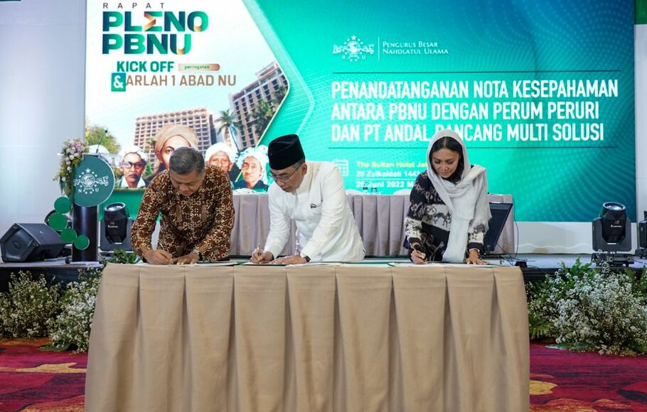 Penandatanganan Nota Kesepahaman antara Peruri dengan PBNU dilakukan oleh Ketua Umum PBNU, KH Yahya Cholil Staquf (Gus Yahya) dan Direktur Utama Peruri, Dwina Septiani Wijaya di Jakarta pada Selasa 21 Juni 2022.