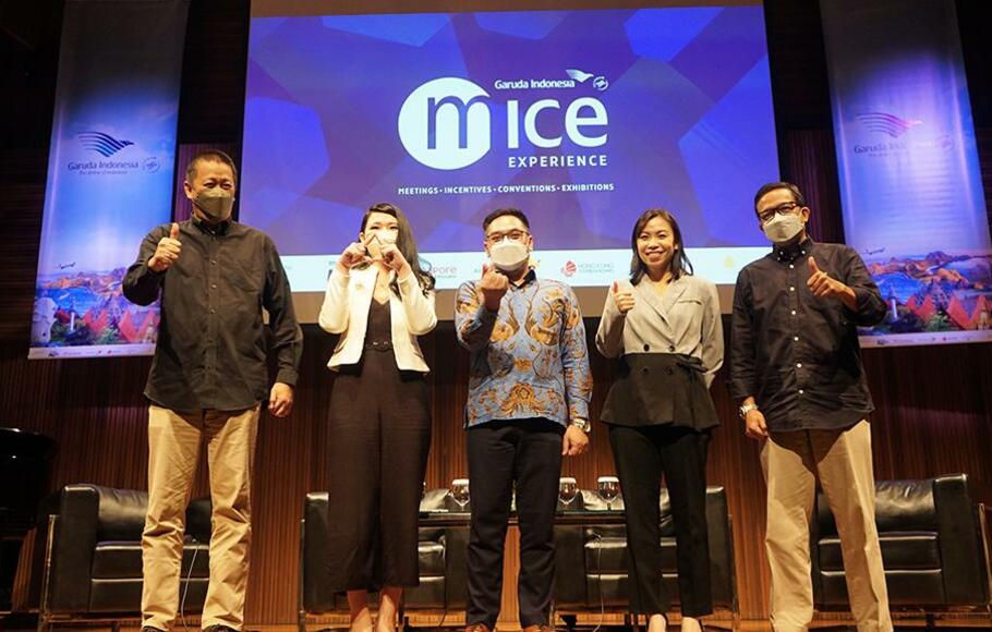 Direktur Utama Garuda Indonesia, Irfan Setiaputra dalam gelaran MICE Experience di Jakarta.