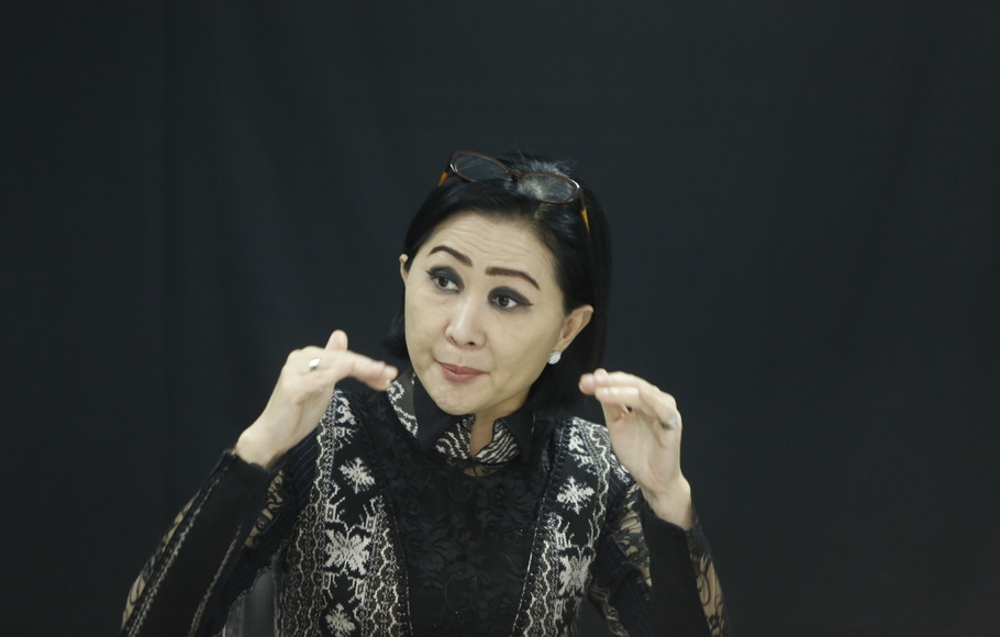Ketua Dewan Kerajinan Nasional Daerah NTT Julie Laiskodat saat berkunjung ke Redaksi BeritaSatu Media Holdings di Jakarta, Kamis, 23 JUni 2022.