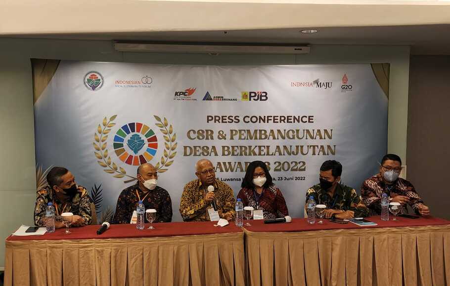 Konferensi pers “CSR dan Pengembangan Desa Berkelanjutan Awards 2022” yang digelar Kementerian Desa Pembangunan Daerah Tertinggal dan Transmigrasi (Kemendes PDTT) bersama Indonesian Social Sustainability Forum (ISSF) pada Kamis 23 Juni 2022.