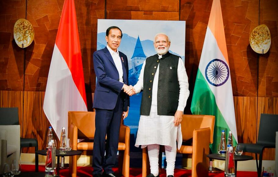 Presiden Joko Widodo dan Perdana Menteri (PM) India Narendra Modi.