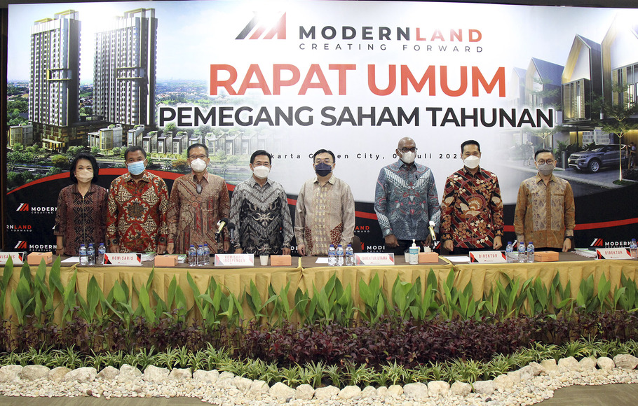 PT Modernland Realty Tbk (MDLN) menggelar acara Rapat Umum Pemegang Saham Tahunan (RUPST) 2022 bertempat di Club House Jakarta Garden City, Jakarta Timur, Jumat, 1 Juli 2022.