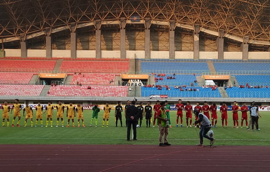 Pertandingan Vietnam melawan Brunei Darussalam dalam lanjutanGrup A Piala AFfFdi Stadion Patriot Chandrabhaga, Rabu, 6 Juli 2022.