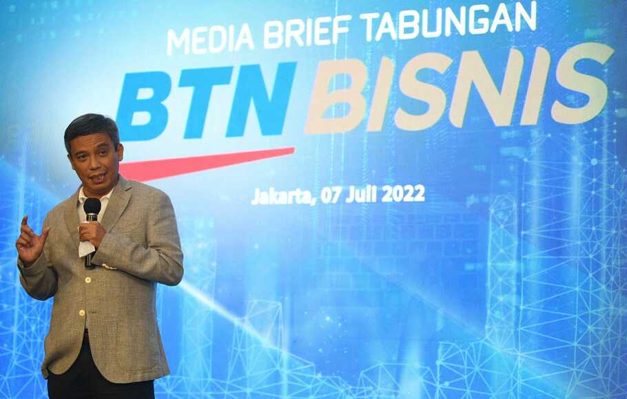 Wakil Direktur Utama PT Bank Tabungan Negara (Persero) Tbk., Nixon LP Napitupulu pada acara Media Briefing Tabungan BTN Bisnis di Jakarta, Kamis 7 Juli 2022.