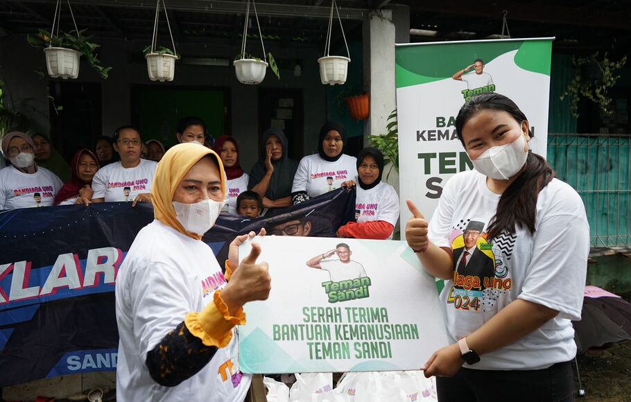 Teman Sandi gelar kegiatan sosial dan aneka lomba untuk para milenial dalam rangka deklarasi dukungan Sandiaga Uno di Pilpres 2024, di Depok, Jawa Barat, Sabtu, 16 Juli 2022.