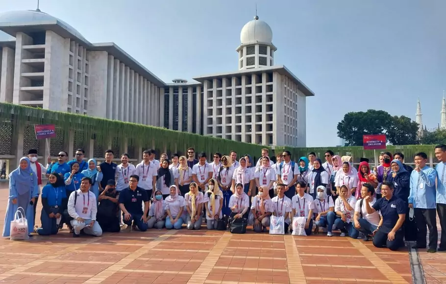 Delegasi Y-20 mengunjungi Masjid Istiqlal, Jakarta Pusat, Selasa 19 Juli 2022.