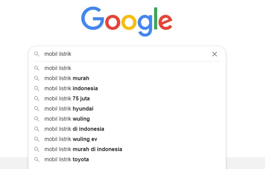 Data Google Trends di Indonesia soal mobil listrik.