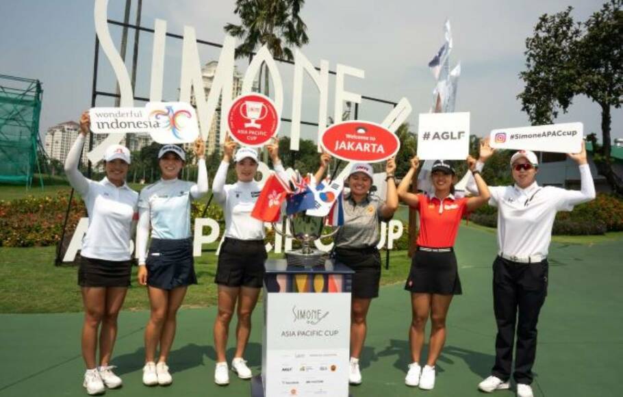 Konferensi pers turnamen golf wanita Simone Asia Pacific Cup, Selasa 16 Agustus 2022. Simone Asia Pacific Cup akan diselenggarakan di Pondok Indah Golf Course pada 18-20 Agustus 2022 mendatang.