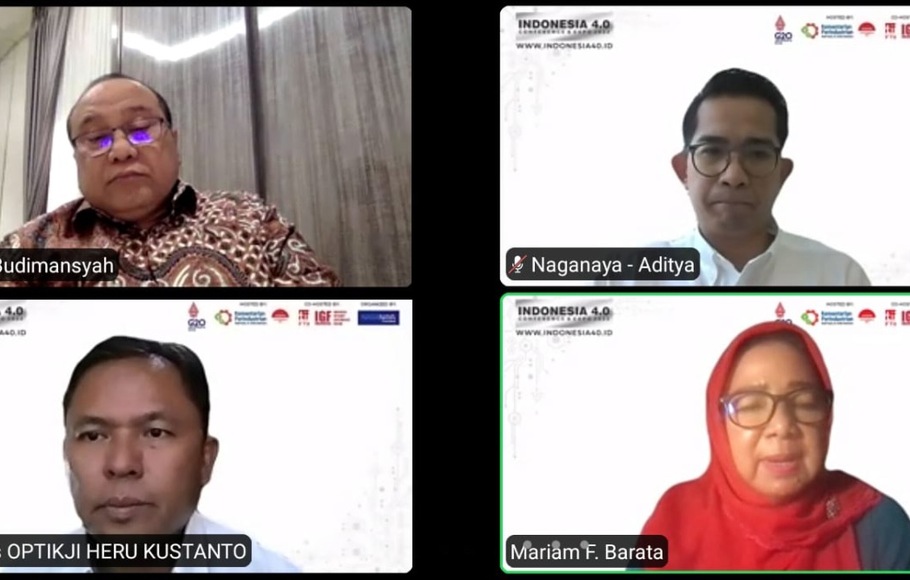 Sejumlah pembicara menghadiri jumpa pers Indonesia 4.0 Conference & Expo 2022  yang digelar luring di Bidakara, Jakarta Selatan pada 24-25 Agustus 2022.