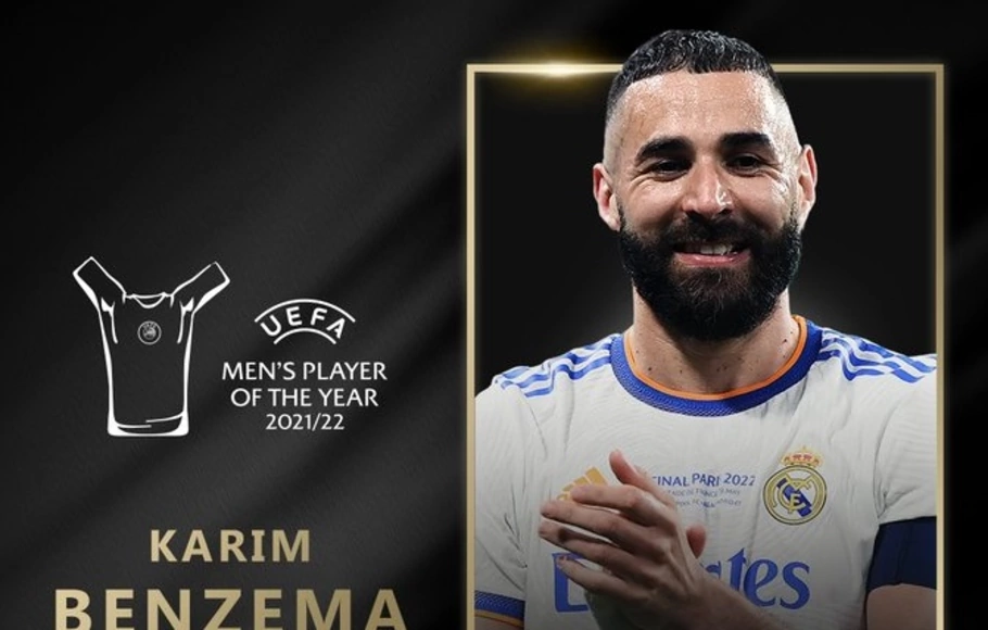 Karim Benzema menjadi pemain terbaik UEFA 2021/2022