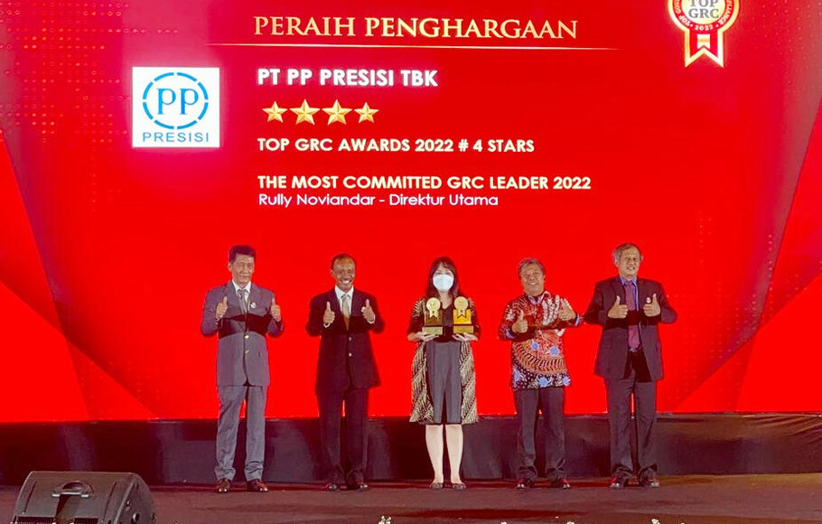 PT PP Presisi Tbk (PPRE) berhasil mendapatkan 2 penghargaan dalam Top Governance, Risk, Compliance (GRC) Awards 2022