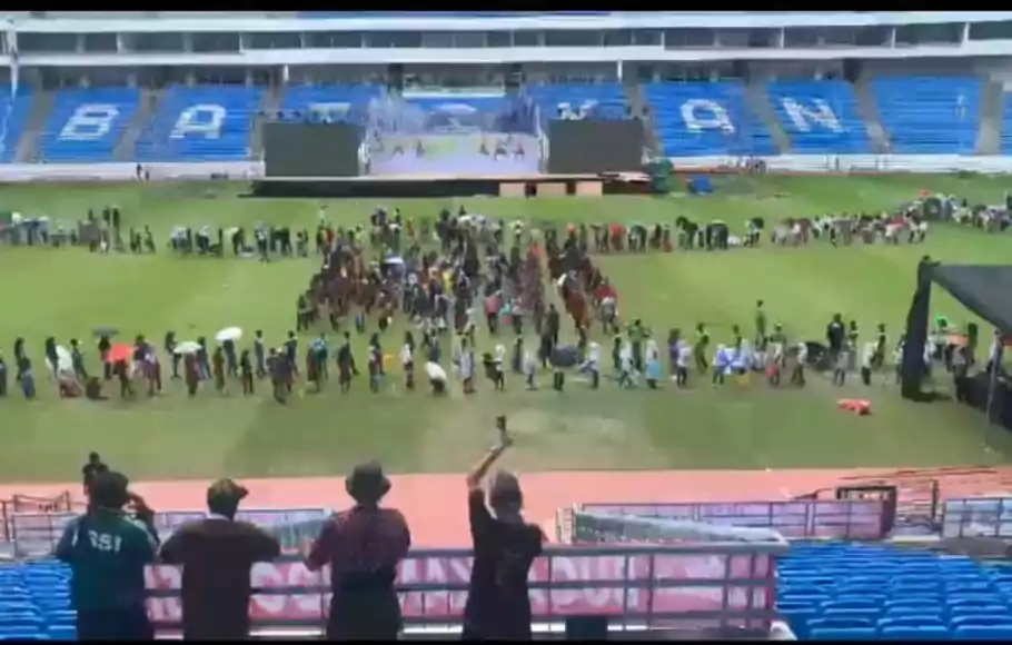 Acara persiapan peringatan Hari Olahraga Nasional (Haornas) di Stadion Batakan.