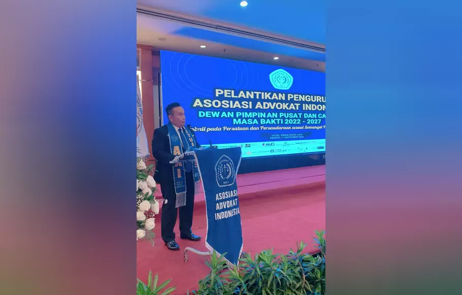 Ketua Umum AAI Ranto P Simanjuntak saat acara pelantikan pengurus periode 2022-2027 di Hotel Sahid Sudirman, Minggu, 11 September 2022.