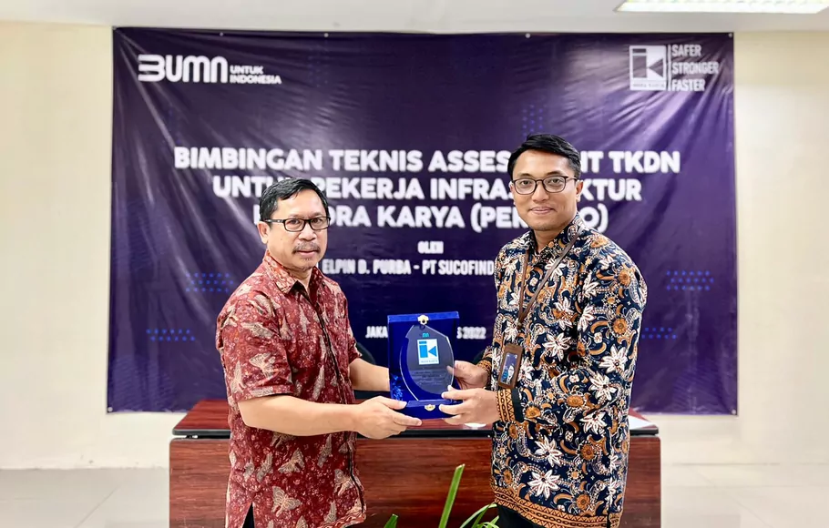 PT Indra Karya (Persero) sebagai perusahaan konsultan konstruksi menggelar Bimbingan Teknis (Bimtek) Assessment TKDN melalui Operation and Business Development Division.