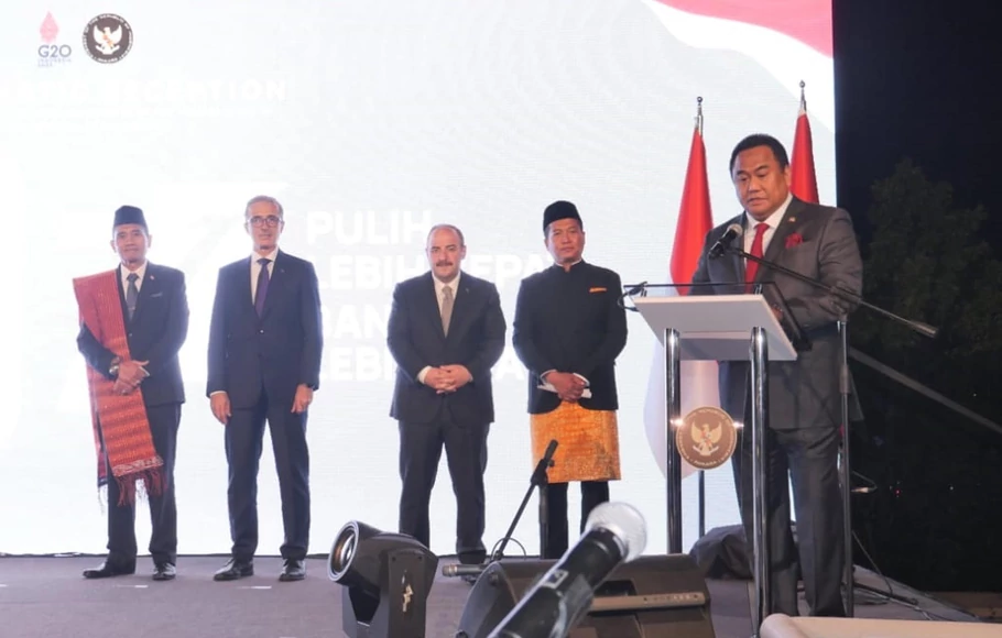 Rachmat Gobel di acara Diplomatic Reception dalam rangka peringatan 77 tahun Kemerdekaan Indonesia yang diselenggarakan KBRI Ankara di Turki, Rabu, 14 September 2022 malam.